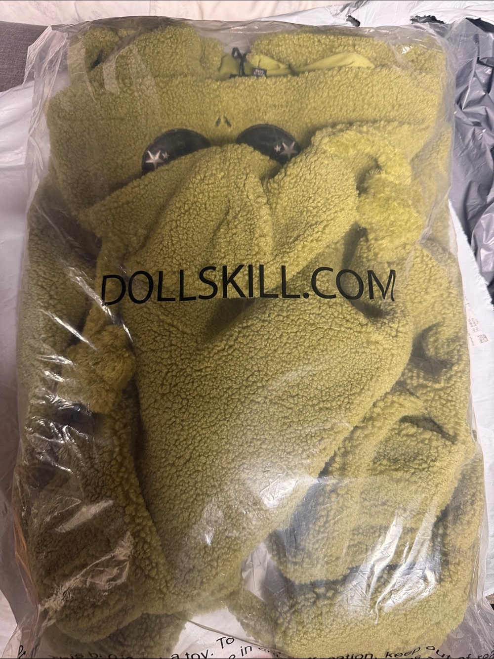 Dolls Kill oversized alien bubble fur zip up hoodie sold out
